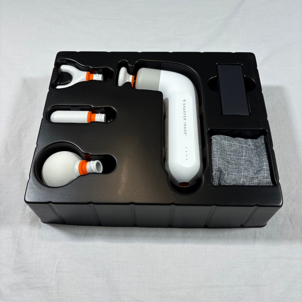 Sharper Image‎ Power Percussion Edge Portable Massager 4 Attachments White